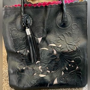 Patricia Nash Cavo tote in black gently used. Like new